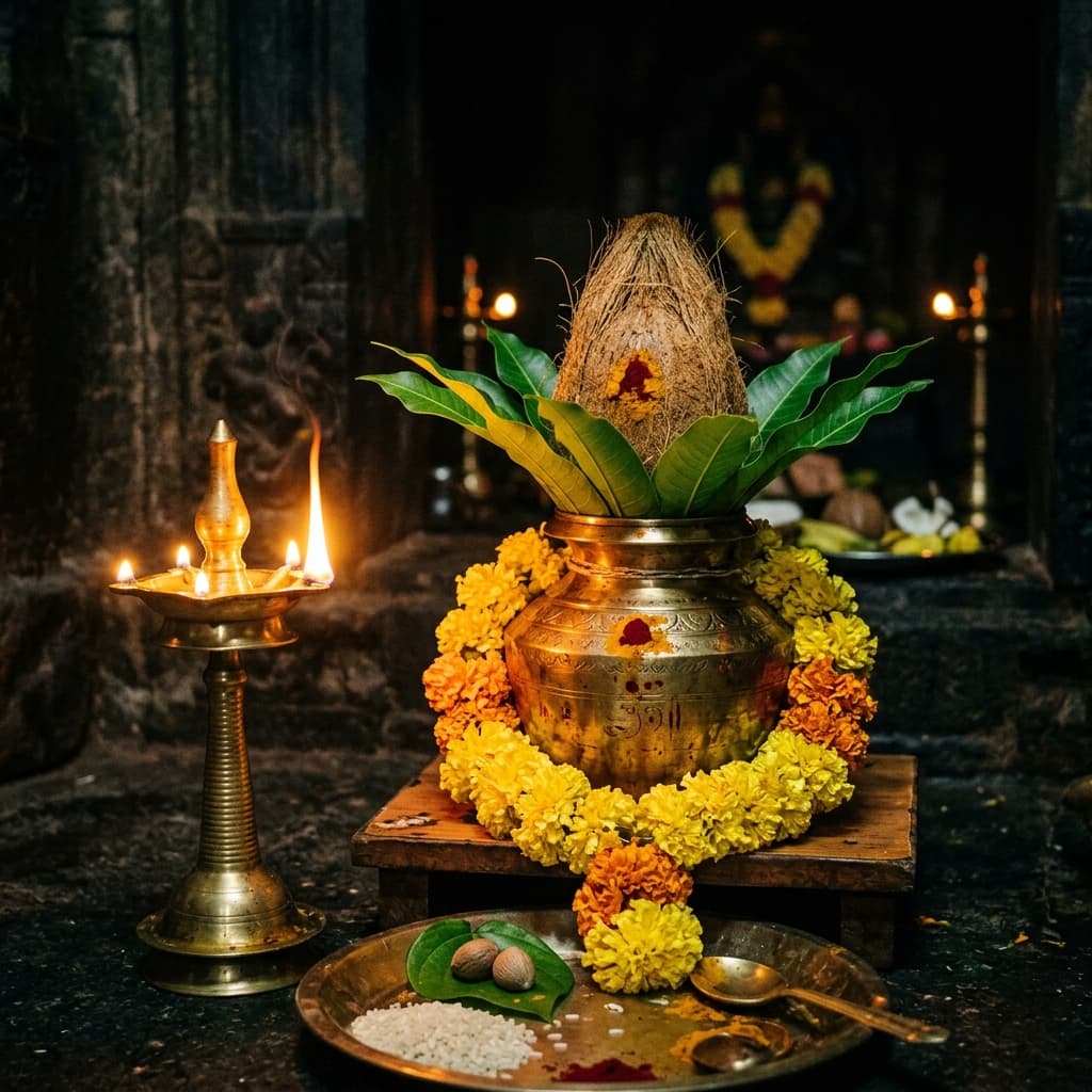 Mangala Snanam traditional bath ritual setup