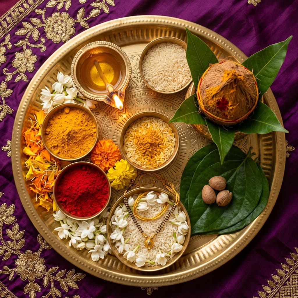 Close up of traditional wedding rituals