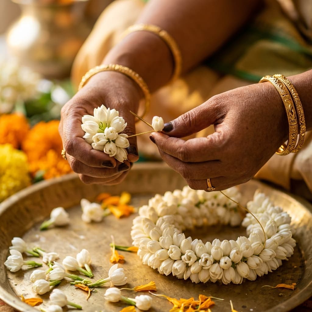 Close up of floral arrangement in wedding decor